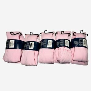 5 pairs little girls 4-6 pink heavyweight tights lot perfect for ballet, school